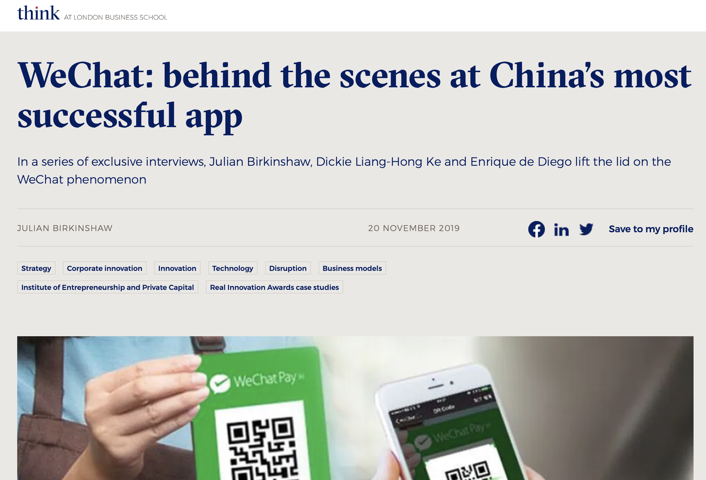 WeChat: detrás de escena en el momento más...